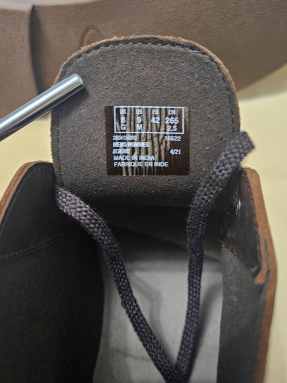 Clarks Men's Brown Leather Chukka Boots – Size 9 NEW - Picture 7 of 7
